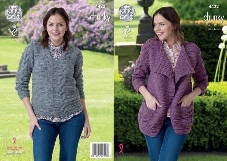 Jacket and Sweater in King Cole Chunky Tweed (4422)