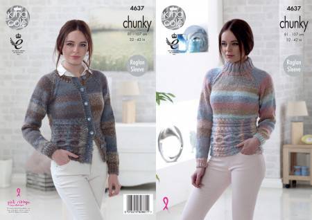 Sweater and Cardigan in King Cole Cotswold Chunky (4637)