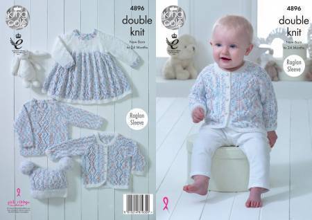 Jacket, Bonnet, Mittens, Bootees and Blanket in King Cole Comfort Baby DK (4896)