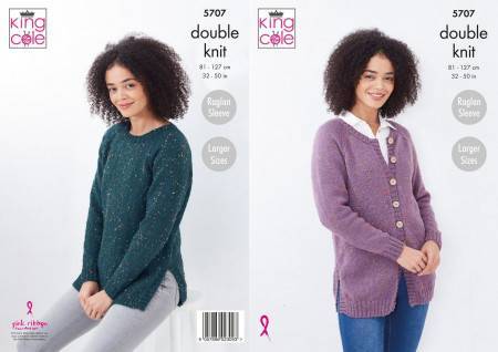 Cardigan and Sweater in King Cole Big Value Tweed DK (5707)