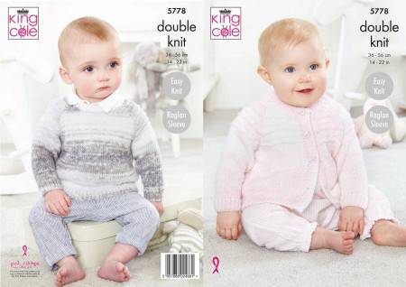 Cardigan and Sweater in King Cole Baby Pure DK (5778)