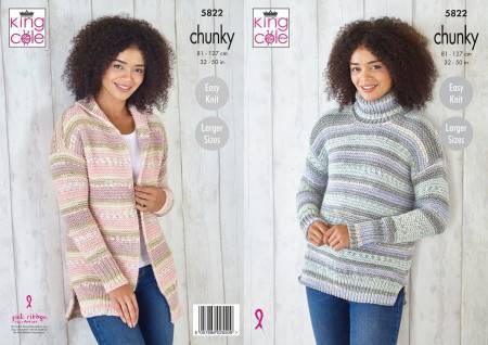Cardigan and Sweater in King Cole Drifter Chunky (5822)