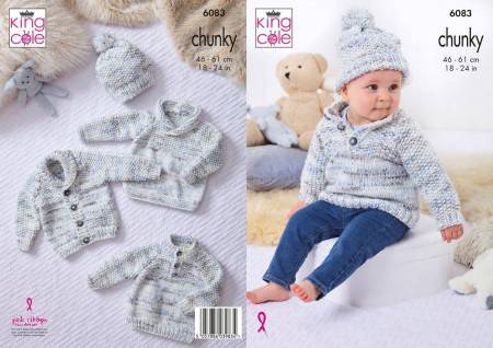 Jacket, Sweaters and Hat in King Cole Bumble Chunky (6083)