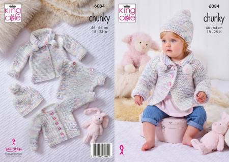 Coat, Cardigan, Top and Hat in King Cole Bumble Chunky (6084)