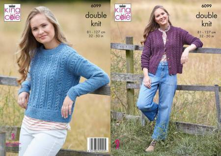 Sweater and Cardigan in King Cole Homespun DK (6099) | The Knitting Network