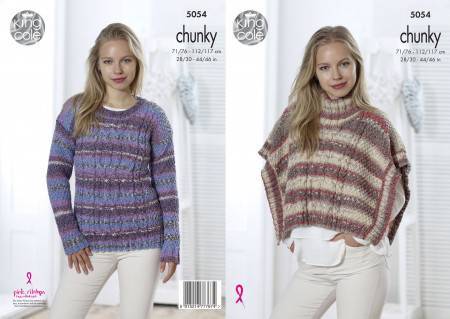Poncho and Sweater in King Cole Drifter Chunky (5054)