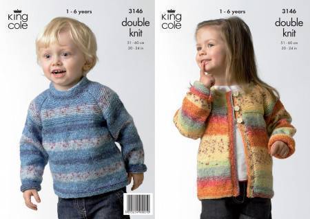 Sweater and Cardigan in King Cole Splash DK (3146)