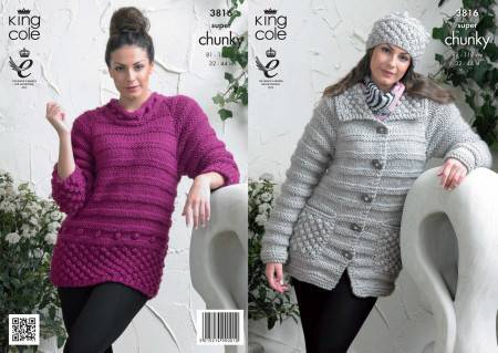 Jacket, Sweater and Hat in King Cole Super Chunky (3816)