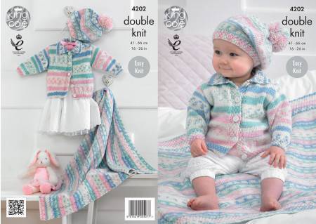 Cardigan, Blanket and Beret in King Cole Cherish DK (4202)