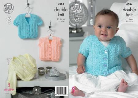 Cardigans and Waistcoat in King Cole Baby Glitz DK (4394)