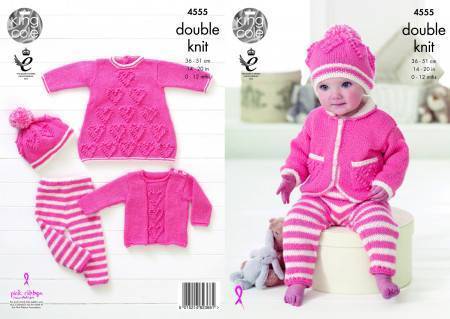 Dress, Sweater, Leggings and Hat in King Cole Baby Glitz DK (4555)