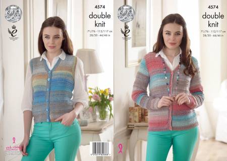 Cardigan and Waistcoat in King Cole Sprite DK (4574)