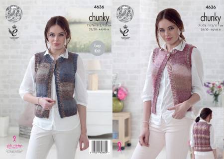 Waistcoats in King Cole Cotswold Chunky (4636)