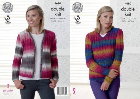 Sweater and Cardigan in King Cole Riot DK (4680)