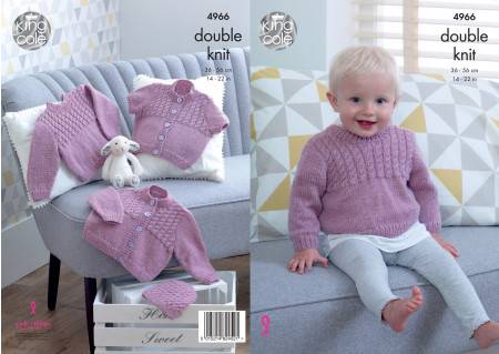 Cardigans, Sweater and Hat in King Cole Comfort Baby DK (4966)