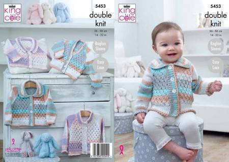Cardigans in King Cole Cottonsoft Baby Crush DK (5453)