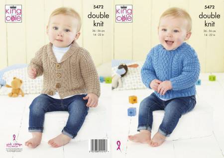 Sweater and Jacket in King Cole Big Value Baby DK 50g (5472)