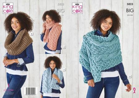 Wrap, Scarves and Snood in King Cole Big Value Big (5823) 