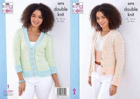 Cardigans and Top in King Cole Finesse Cotton Silk DK (5878)