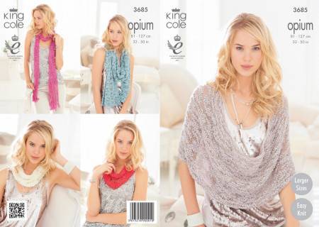 Scarf, Snoods, Poncho and Wrap in King Cole Opium (3685)