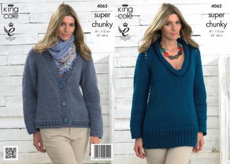 Sweater and Cardigan in King Cole Big Value Super Chunky (4065)