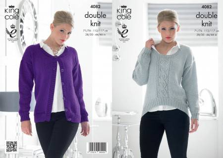 Sweater and Cardigan in King Cole Glitz DK (4082)