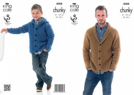 Cardigan and Hoodie in King Cole Big Value Chunky (4088)