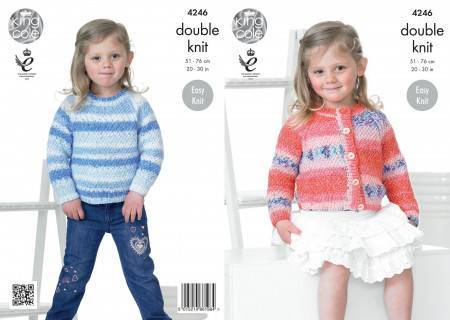 Sweater and Cardigan in King Cole Splash DK (4246)