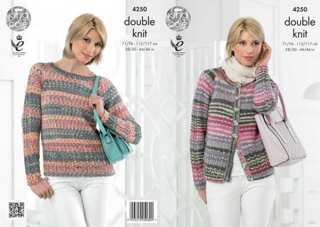Cardigan and Sweater in King Cole Drifter DK (4250)