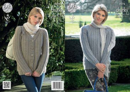 Cardigan and Sweater in King Cole New Magnum Chunky (4276)