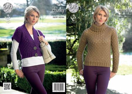 Waistcoat and Sweater in King Cole New Magnum Chunky (4277)