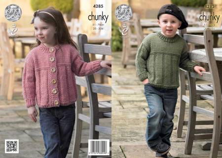 Sweater and Cardigan in King Cole Magnum Chunky (4285)
