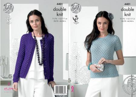 Sweater and Cardigan in King Cole Glitz DK (4401)