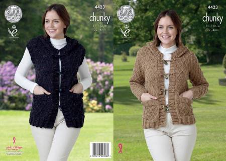 Jacket and Gilet in King Cole Chunky Tweed (4423)