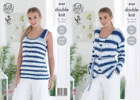 Cardigan and Top in King Cole Cottonsoft Crush DK (4769)