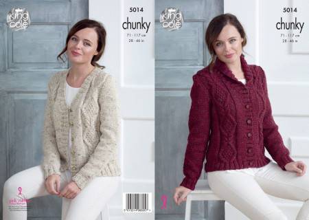 Cardigans in King Cole Chunky Tweed (5014)