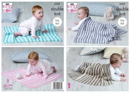 Blankets in King Cole Cottonsoft Baby Crush DK (5101)