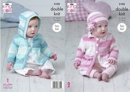 Coats and Hat in King Cole Cottonsoft Baby Crush DK (5102)