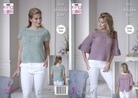 Tops in King Cole Finesse Cotton Silk DK (5115)