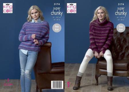 Ladies Sweaters in King Cole Orbit Super Chunky (5174)