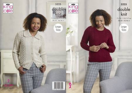Sweater and Cardigan in King Cole Majestic DK (5225)