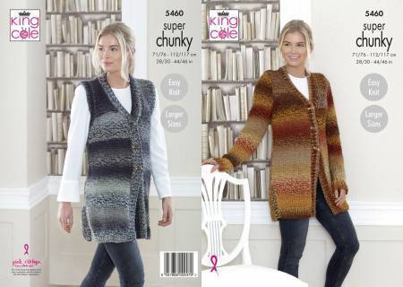 Cardigan and Waistcoat in King Cole Explorer Super Chunky (5460)