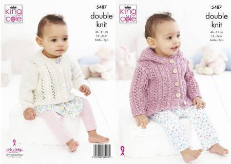 Jacket and Cardigan in King Cole Cotton Top Dk (5487)