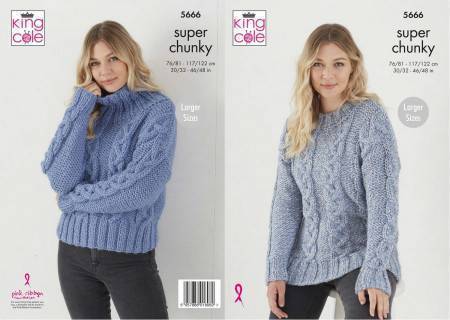 Sweaters in King Cole Timeless Classic Super Chunky (5666)