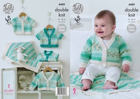 Raglan Cardigans and Blanket in King Cole Drifter for Baby DK (4489)