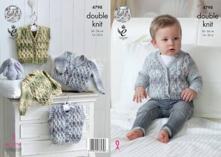 Cardigans and Waistcoats in King Cole Drifter for Baby DK (4798)