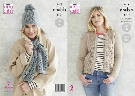 Cardigan, Scarf and Hat in King Cole Subtle Drifter DK (5479) | The ...