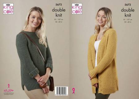 Sweater and Cardigan in King Cole Subtle Drifter DK (5672)