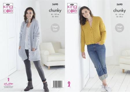 Cardigans in King Cole Ultra Soft Chunky (5690)
