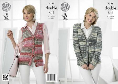 Cardigan and Waistcoat in King Cole Drifter DK (4256)